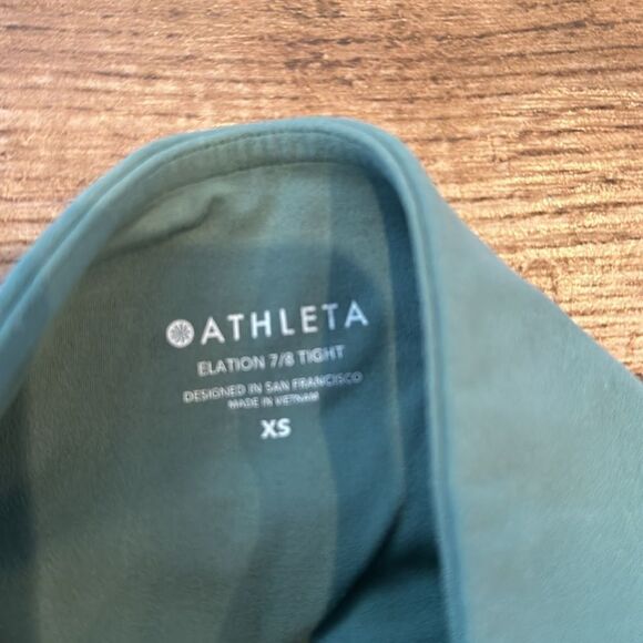 🩰 Athleta Elation 7/8 Tight Leggings - Size XS (Extra Small), Green - Picture 2 of 3